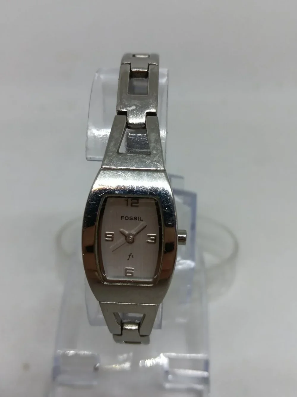 VINTAGE 2000s Fossil f2 ES-9381 Women's 17 x 25mm Stainless Steel Tonneau Watch